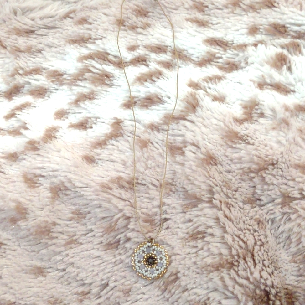 Beaded Necklace On Cord.
